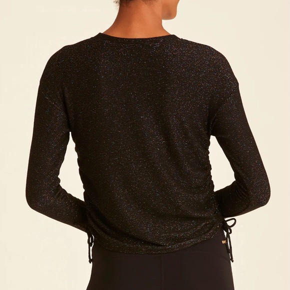 ALALA Charter Ruched Sparkle Sweatshirt Top New - Picture 3 of 11